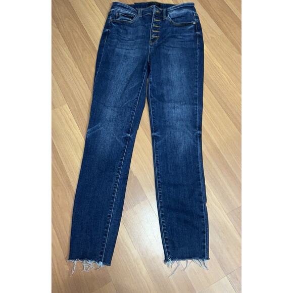 Judy Blue Jeans Womens Size 5/27  Super Stretch High Rise Raw Hem Skinny Fit - Picture 2 of 13